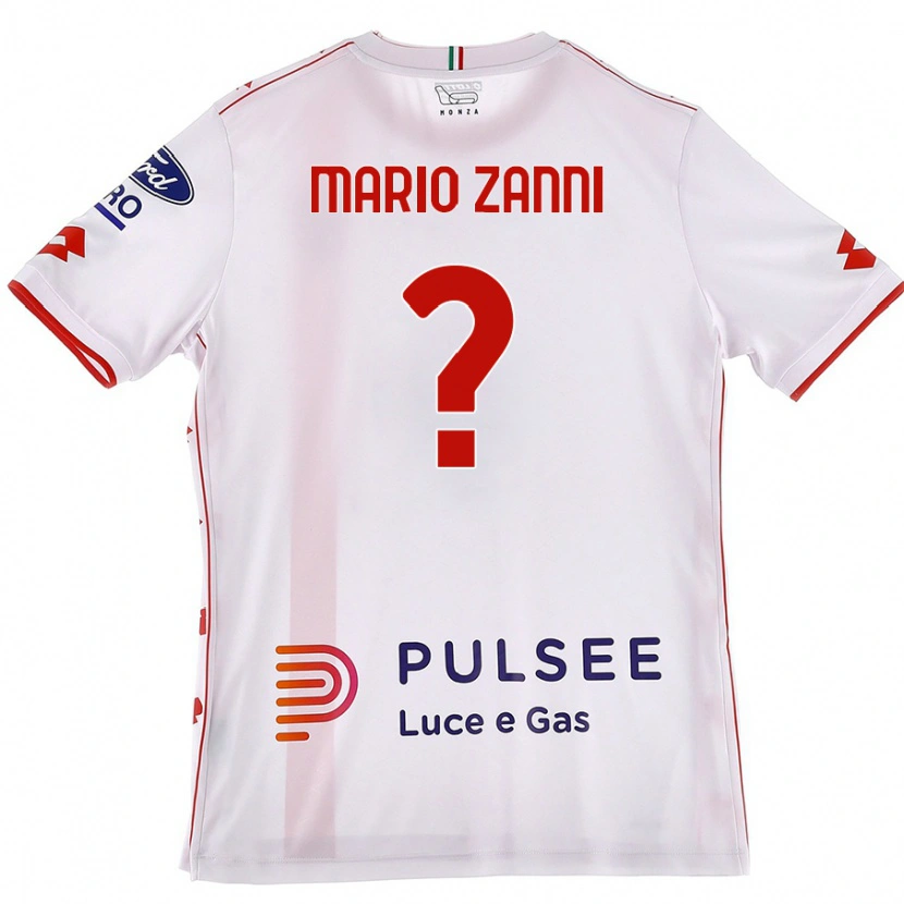Danxen Mujer Camiseta Mario Zanni #0 Blanco Rojo 2ª Equipación 2024/25 La Camisa México