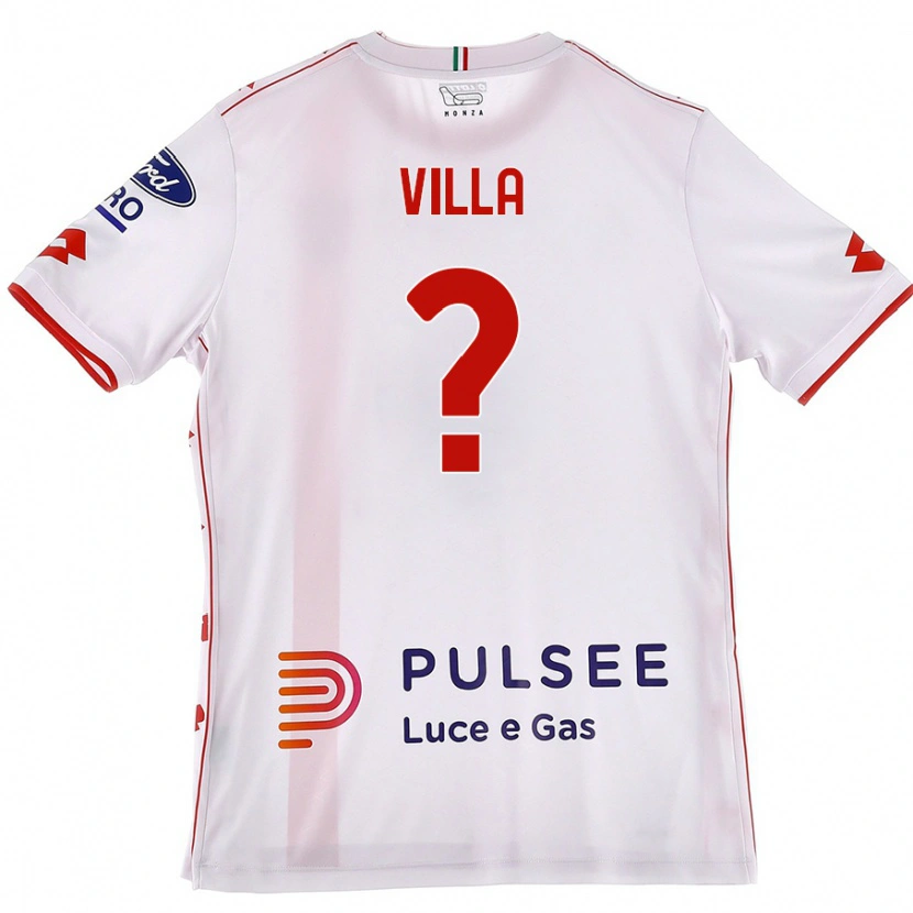 Danxen Mujer Camiseta Manuel Villa #0 Blanco Rojo 2ª Equipación 2024/25 La Camisa México