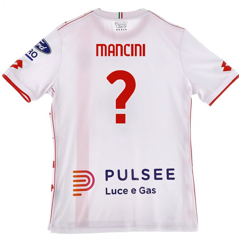 Danxen Mujer Camiseta Alessandro Mancini #0 Blanco Rojo 2ª Equipación 2024/25 La Camisa México
