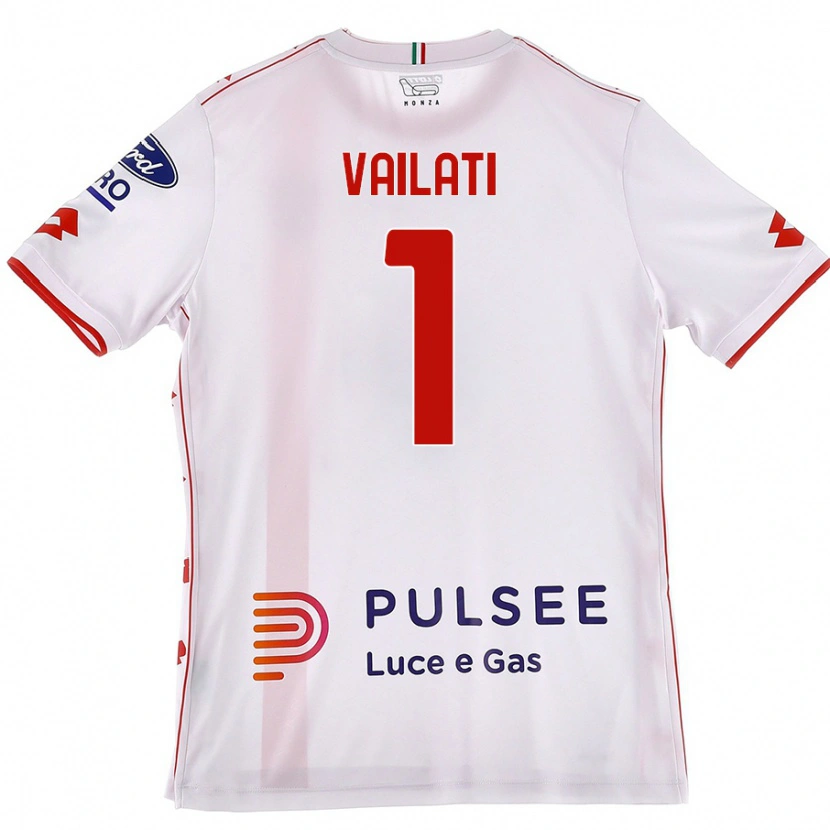 Danxen Mujer Camiseta Andrea Vailati #1 Blanco Rojo 2ª Equipación 2024/25 La Camisa México