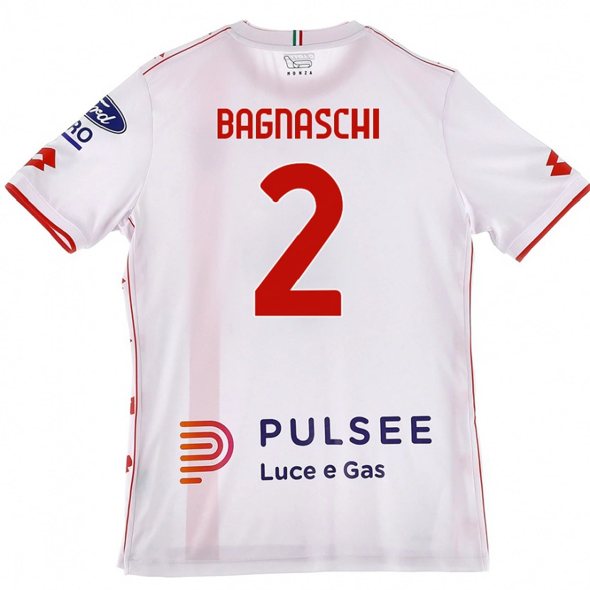 Danxen Mujer Camiseta Alessandro Bagnaschi #2 Blanco Rojo 2ª Equipación 2024/25 La Camisa México