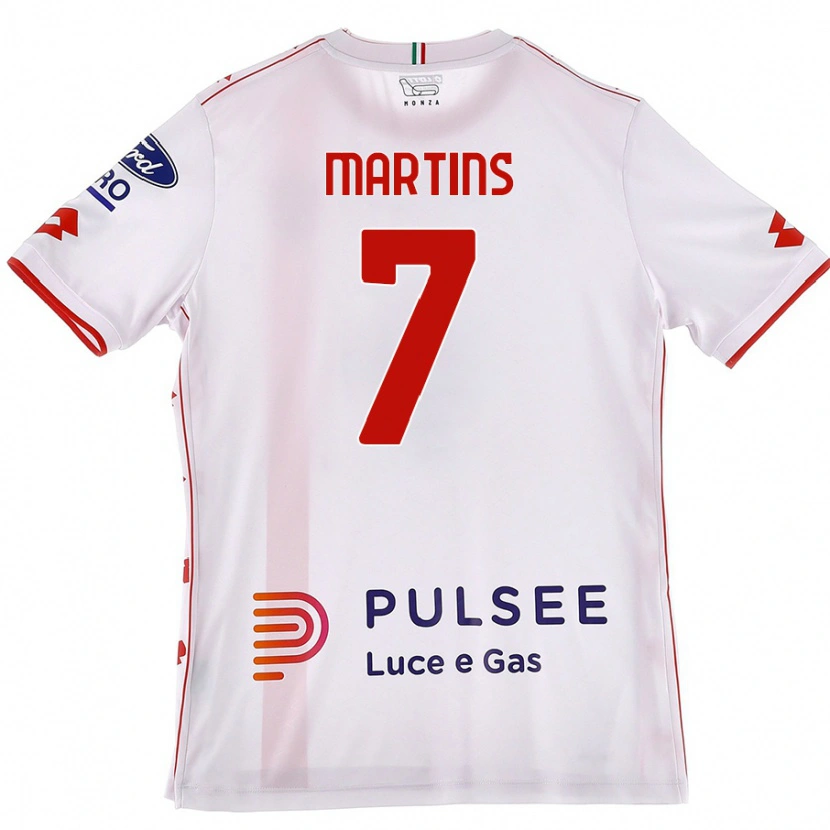 Danxen Mujer Camiseta Kevin Martins #7 Blanco Rojo 2ª Equipación 2024/25 La Camisa México