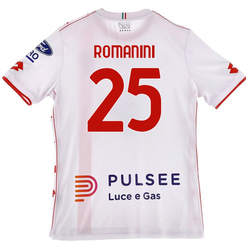 Danxen Mujer Camiseta Andrea Romanini #25 Blanco Rojo 2ª Equipación 2024/25 La Camisa México