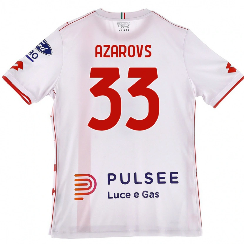 Danxen Mujer Camiseta Timurs Azarovs #33 Blanco Rojo 2ª Equipación 2024/25 La Camisa México