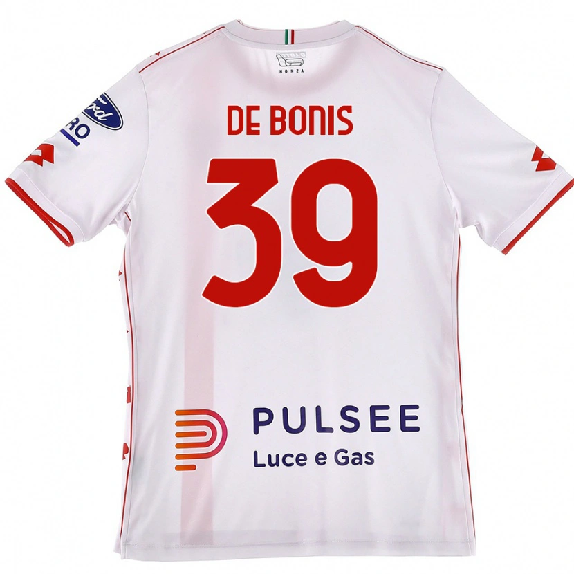 Danxen Mujer Camiseta Andrea De Bonis #39 Blanco Rojo 2ª Equipación 2024/25 La Camisa México