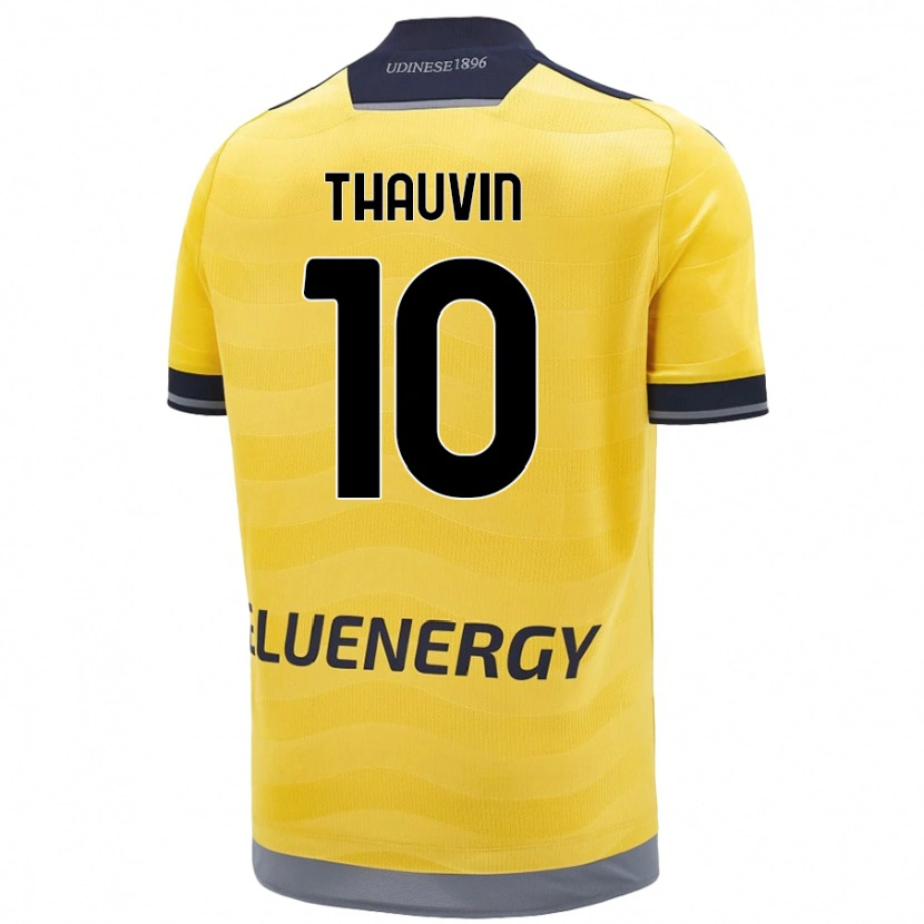 Danxen Mujer Camiseta Florian Thauvin #10 Dorado 2ª Equipación 2024/25 La Camisa México