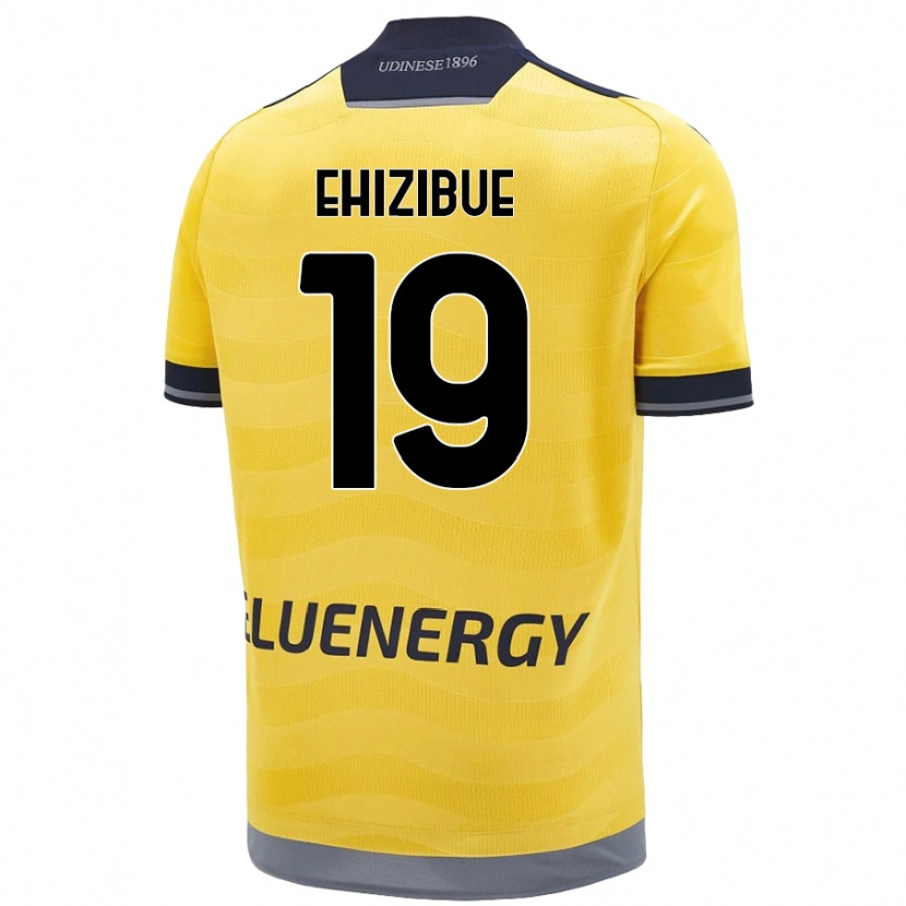 Danxen Mujer Camiseta Kingsley Ehizibue #19 Dorado 2ª Equipación 2024/25 La Camisa México