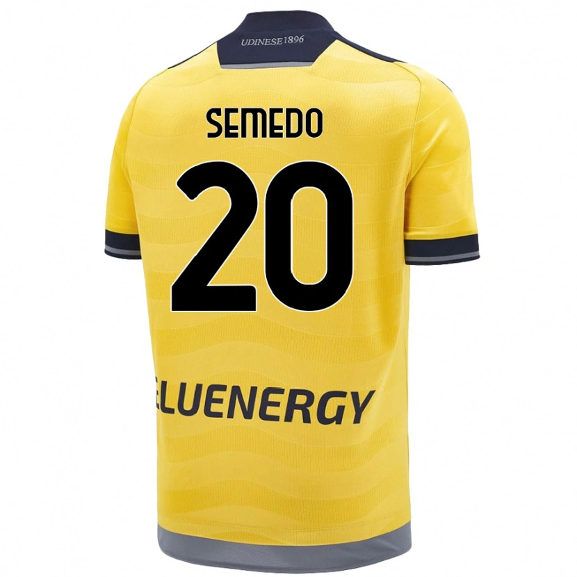 Danxen Mujer Camiseta Vivaldo Semedo #20 Dorado 2ª Equipación 2024/25 La Camisa México