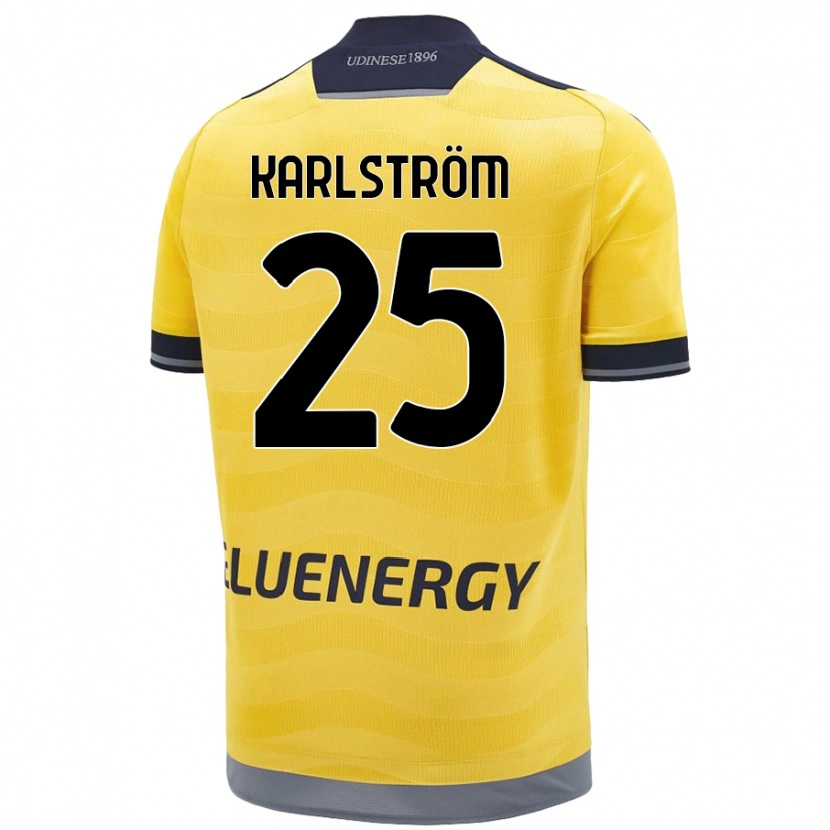 Danxen Mujer Camiseta Jesper Karlström #25 Dorado 2ª Equipación 2024/25 La Camisa México