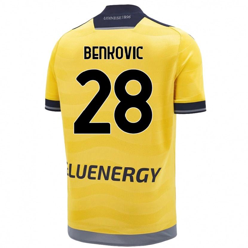 Danxen Mujer Camiseta Filip Benkovic #28 Dorado 2ª Equipación 2024/25 La Camisa México