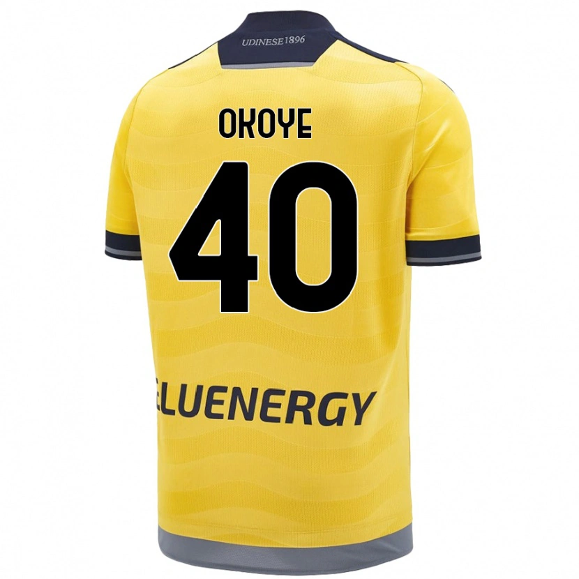 Danxen Mujer Camiseta Maduka Okoye #40 Dorado 2ª Equipación 2024/25 La Camisa México