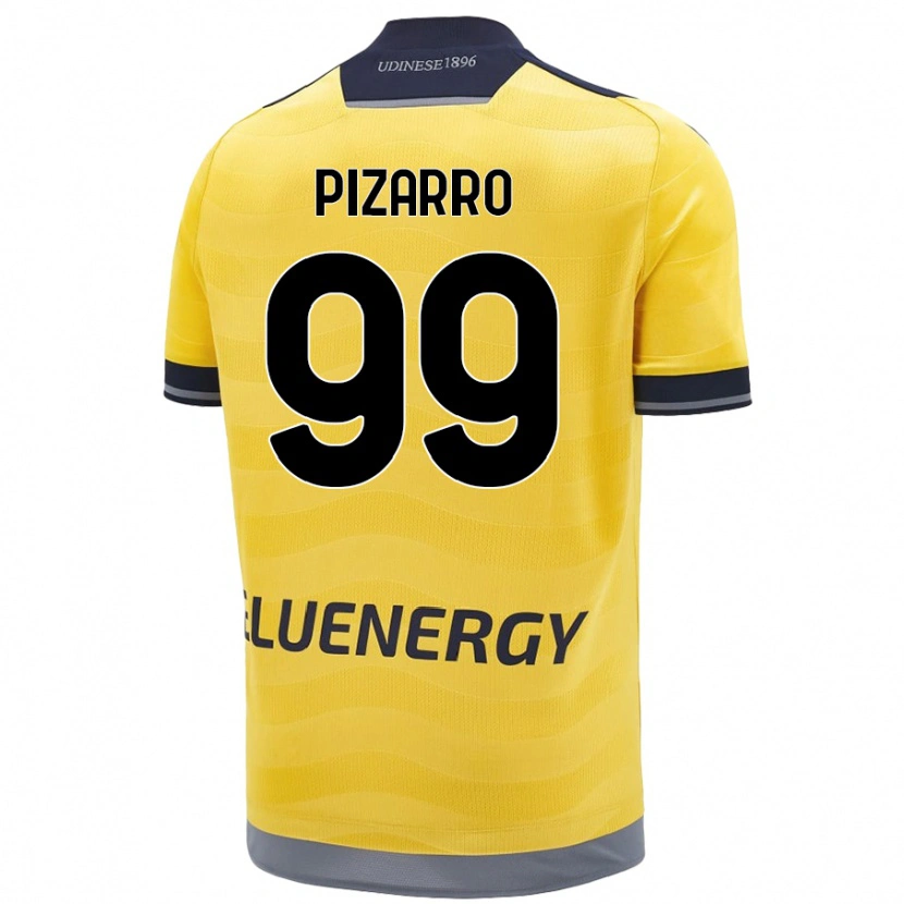 Danxen Mujer Camiseta Damián Pizarro #99 Dorado 2ª Equipación 2024/25 La Camisa México