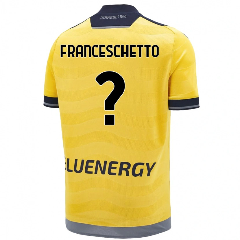 Danxen Mujer Camiseta Mattia Franceschetto #0 Dorado 2ª Equipación 2024/25 La Camisa México