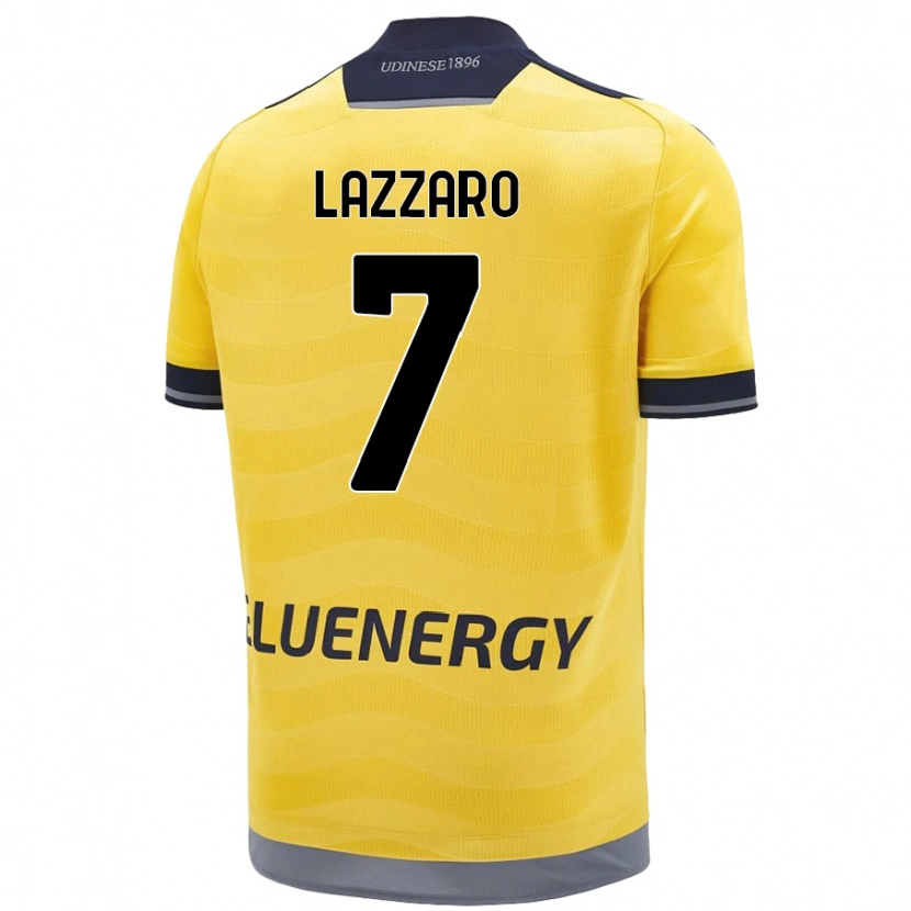 Danxen Mujer Camiseta Davide Lazzaro #7 Dorado 2ª Equipación 2024/25 La Camisa México