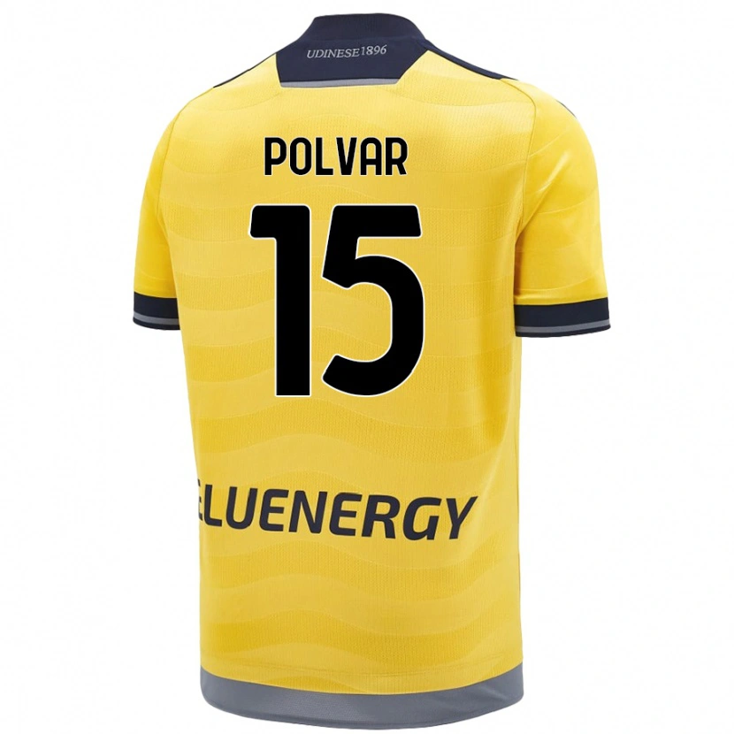 Danxen Mujer Camiseta Francesco Polvar #15 Dorado 2ª Equipación 2024/25 La Camisa México