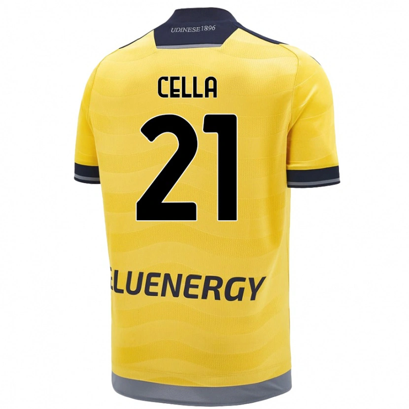 Danxen Mujer Camiseta Leonardo Cella #21 Dorado 2ª Equipación 2024/25 La Camisa México