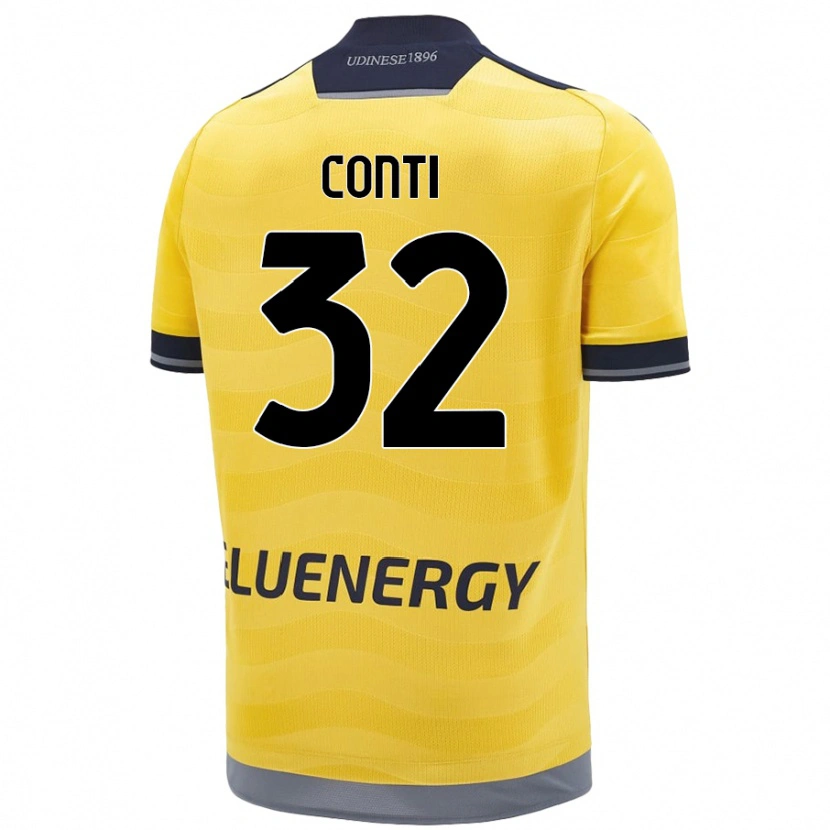 Danxen Mujer Camiseta Manuel Conti #32 Dorado 2ª Equipación 2024/25 La Camisa México