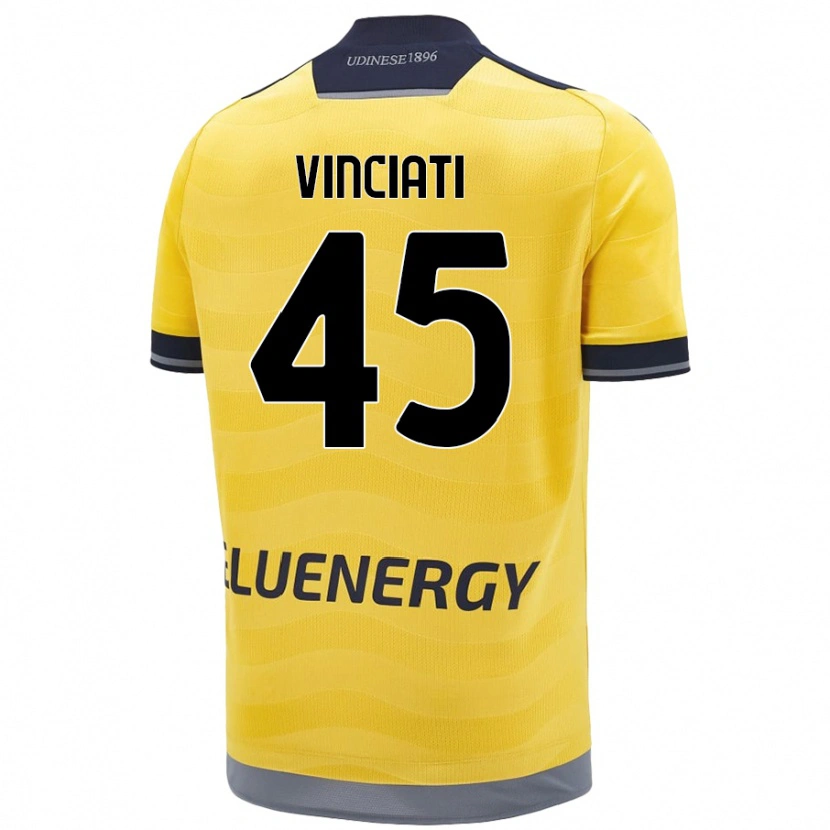 Danxen Mujer Camiseta Giulio Vinciati #45 Dorado 2ª Equipación 2024/25 La Camisa México