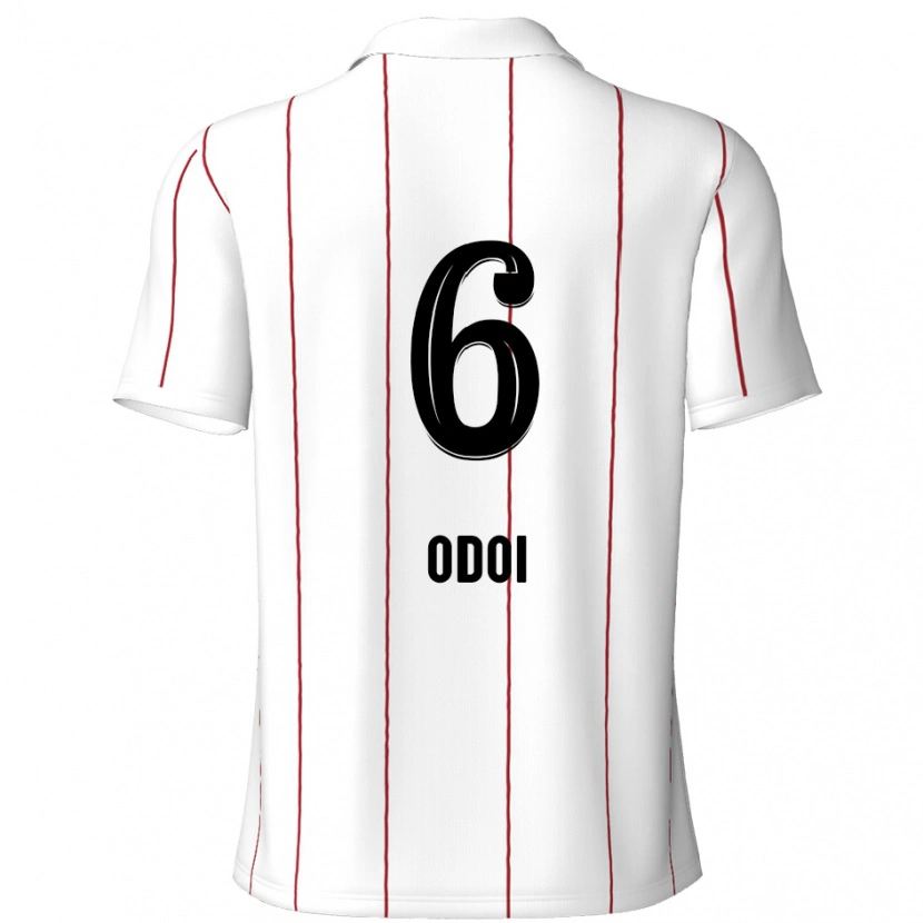 Danxen Mujer Camiseta Denis Odoi #6 Blanco Negro 2ª Equipación 2024/25 La Camisa México