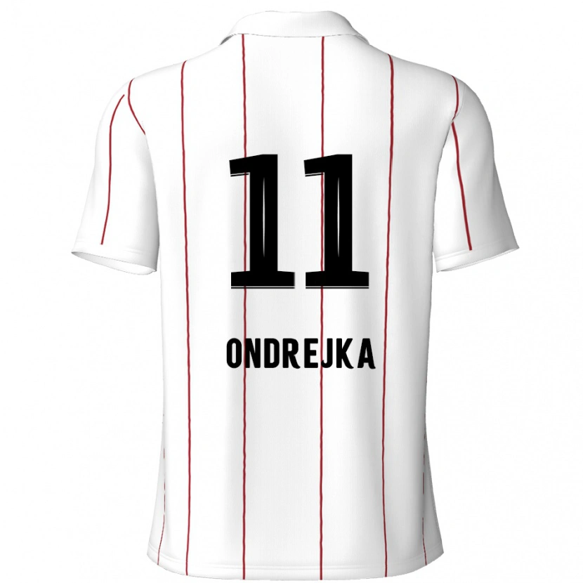 Danxen Mujer Camiseta Jacob Ondrejka #11 Blanco Negro 2ª Equipación 2024/25 La Camisa México