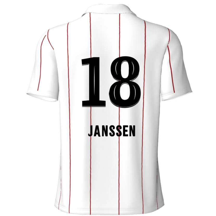 Danxen Mujer Camiseta Vincent Janssen #18 Blanco Negro 2ª Equipación 2024/25 La Camisa México