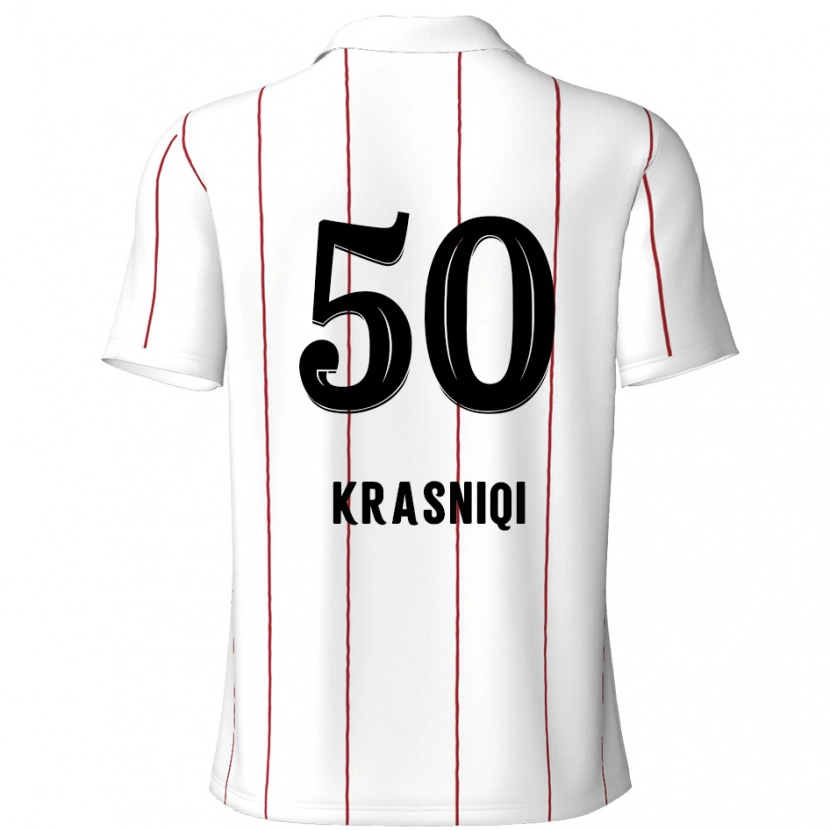 Danxen Mujer Camiseta Laurit Krasniqi #50 Blanco Negro 2ª Equipación 2024/25 La Camisa México