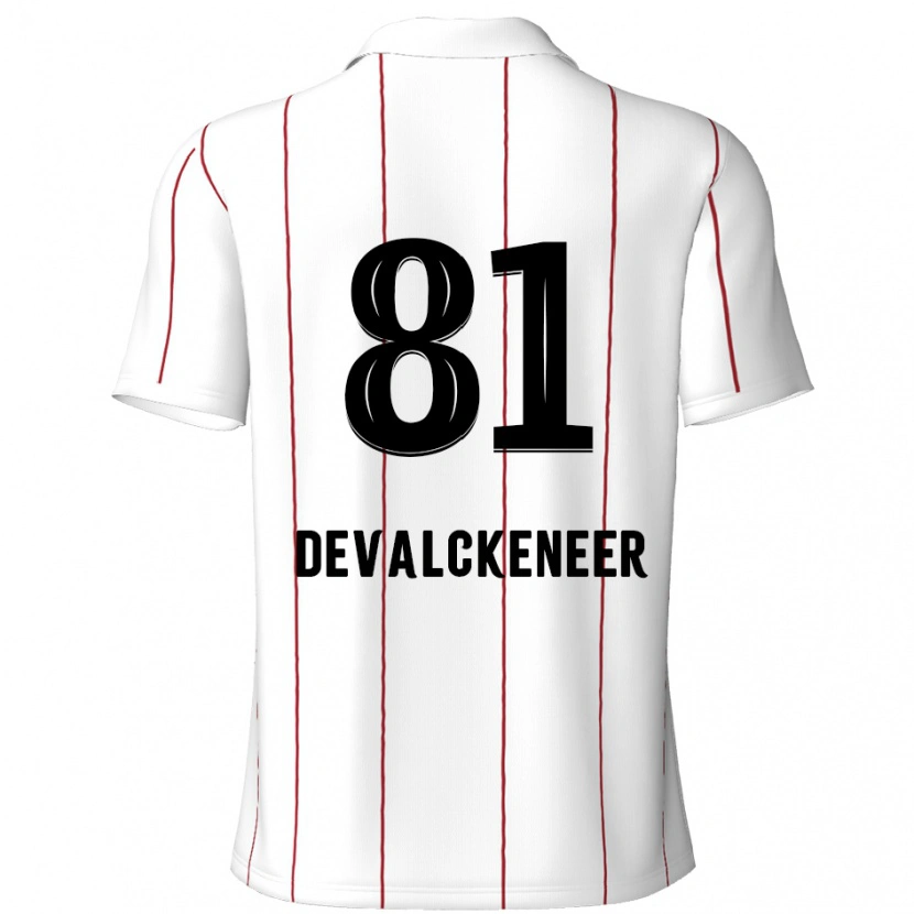 Danxen Mujer Camiseta Niels Devalckeneer #81 Blanco Negro 2ª Equipación 2024/25 La Camisa México