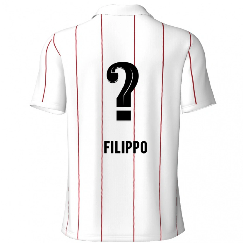 Danxen Mujer Camiseta Niels Filippo #0 Blanco Negro 2ª Equipación 2024/25 La Camisa México