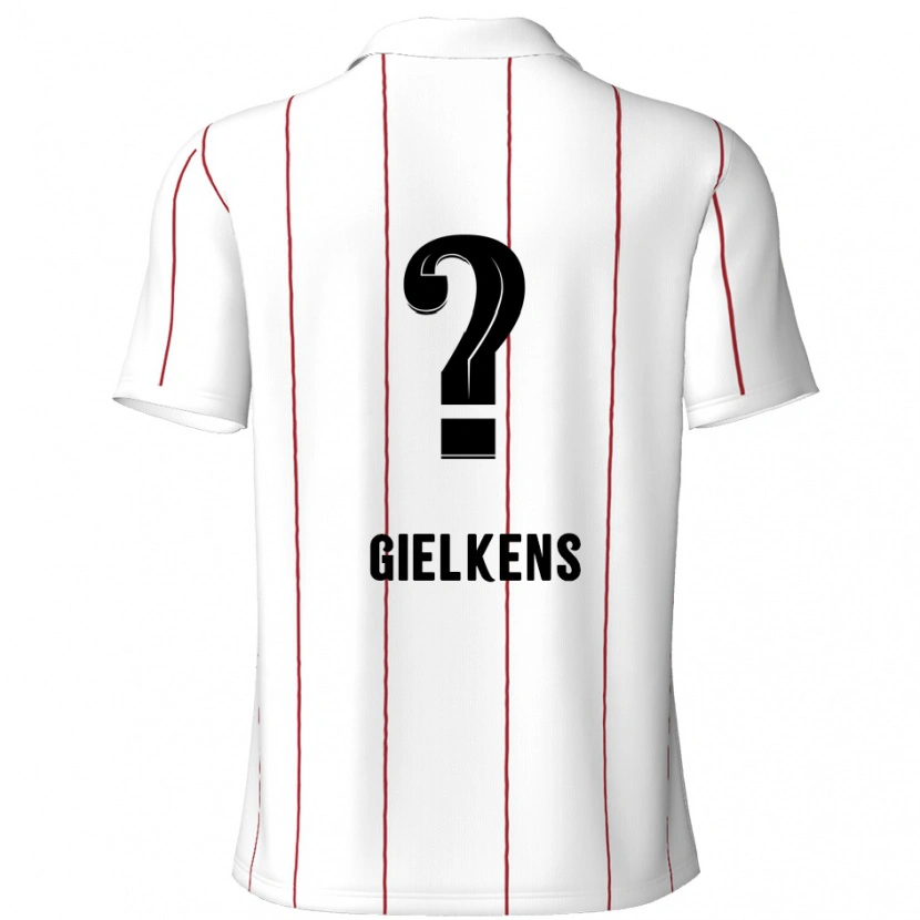 Danxen Mujer Camiseta Mathijs Gielkens #0 Blanco Negro 2ª Equipación 2024/25 La Camisa México