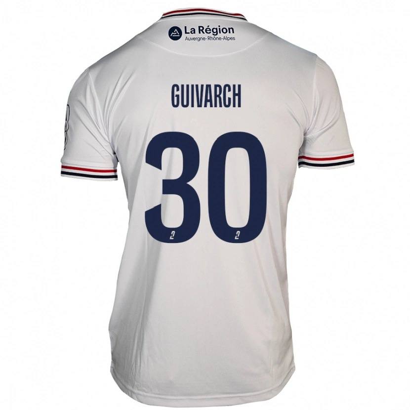 Danxen Mujer Camiseta Théo Guivarch #30 Blanco 2ª Equipación 2024/25 La Camisa México