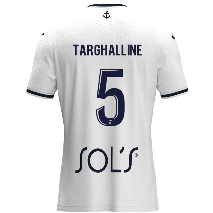 Danxen Mujer Camiseta Oussama Targhalline #5 Blanco Azul Oscuro 2ª Equipación 2024/25 La Camisa México