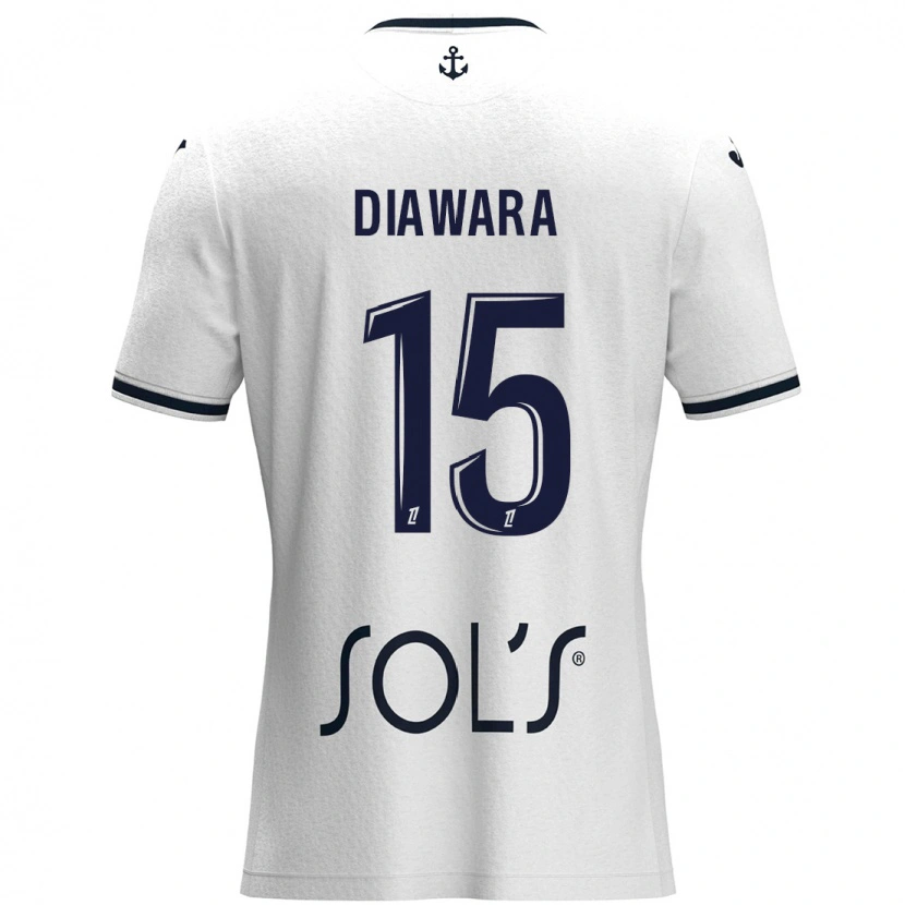 Danxen Mujer Camiseta Kandet Diawara #15 Blanco Azul Oscuro 2ª Equipación 2024/25 La Camisa México