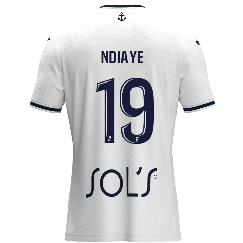 Danxen Mujer Camiseta Rassoul Ndiaye #19 Blanco Azul Oscuro 2ª Equipación 2024/25 La Camisa México