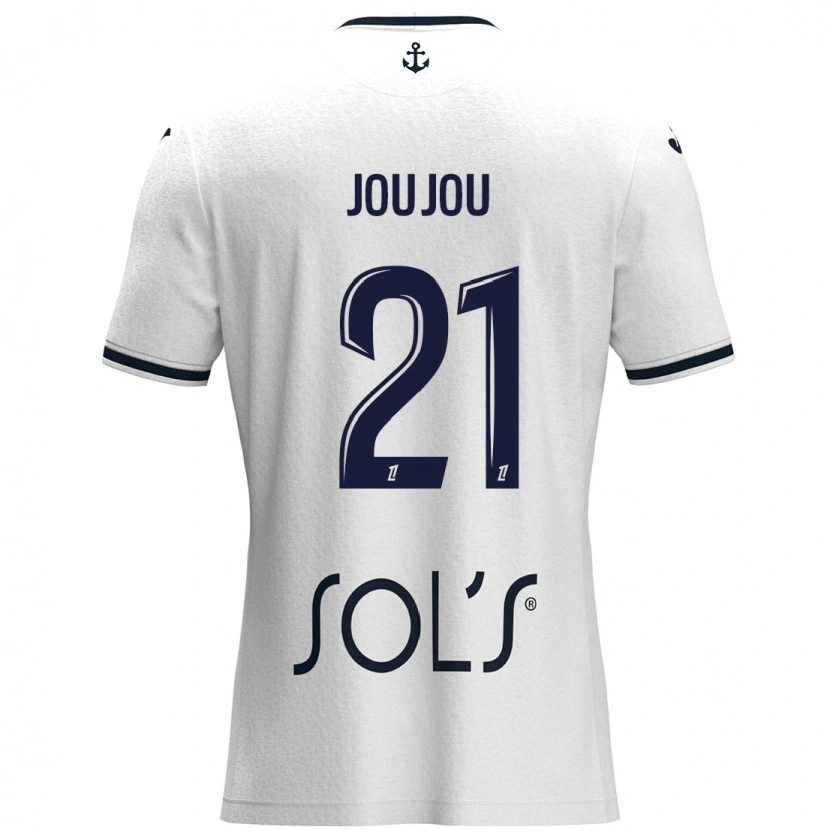 Danxen Mujer Camiseta Antoine Joujou #21 Blanco Azul Oscuro 2ª Equipación 2024/25 La Camisa México