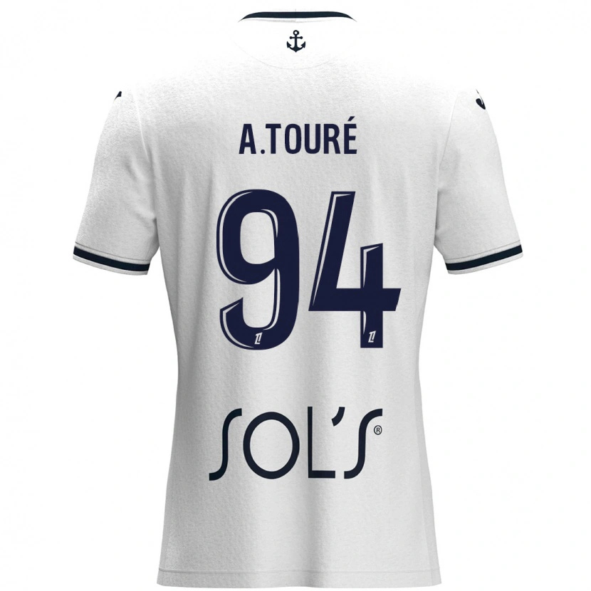 Danxen Mujer Camiseta Abdoulaye Touré #94 Blanco Azul Oscuro 2ª Equipación 2024/25 La Camisa México