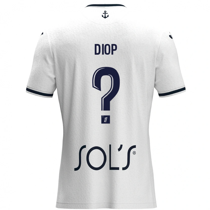 Danxen Mujer Camiseta Doro Diop #0 Blanco Azul Oscuro 2ª Equipación 2024/25 La Camisa México