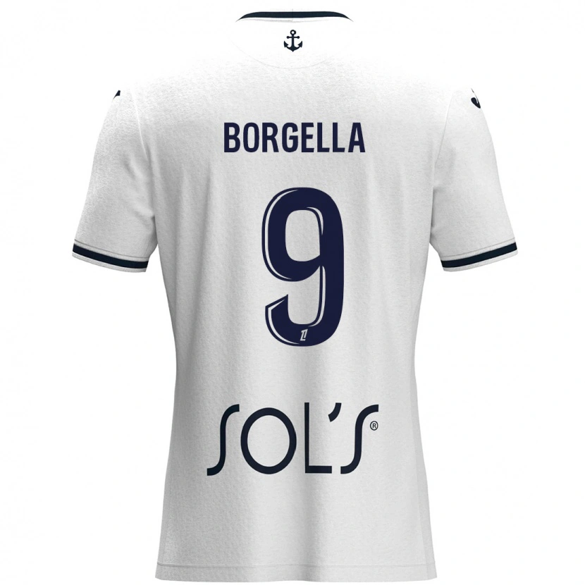 Danxen Mujer Camiseta Roselord Borgella #9 Blanco Azul Oscuro 2ª Equipación 2024/25 La Camisa México