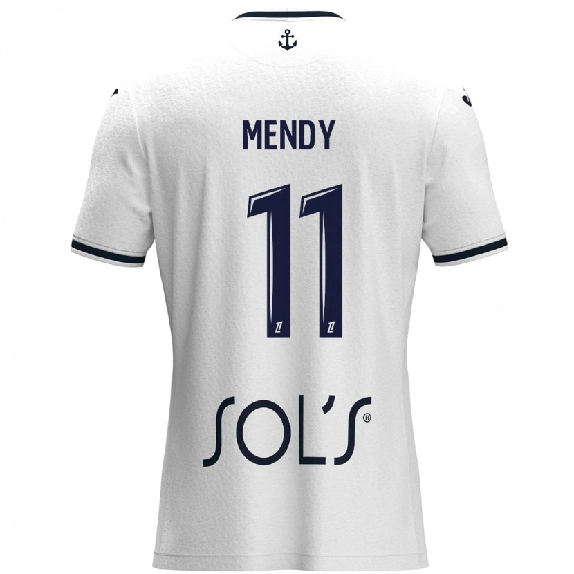 Danxen Mujer Camiseta Mélinda Mendy #11 Blanco Azul Oscuro 2ª Equipación 2024/25 La Camisa México