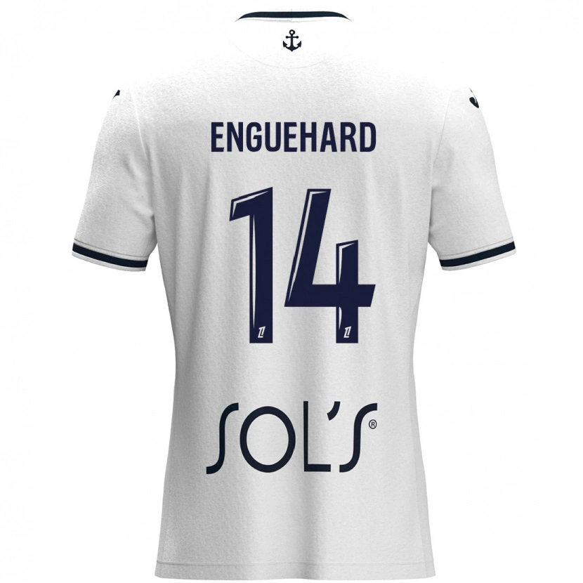 Danxen Mujer Camiseta Romane Enguehard #14 Blanco Azul Oscuro 2ª Equipación 2024/25 La Camisa México
