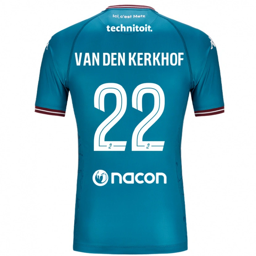 Danxen Mujer Camiseta Kevin Van Den Kerkhof #22 Azul Petróleo 2ª Equipación 2024/25 La Camisa México