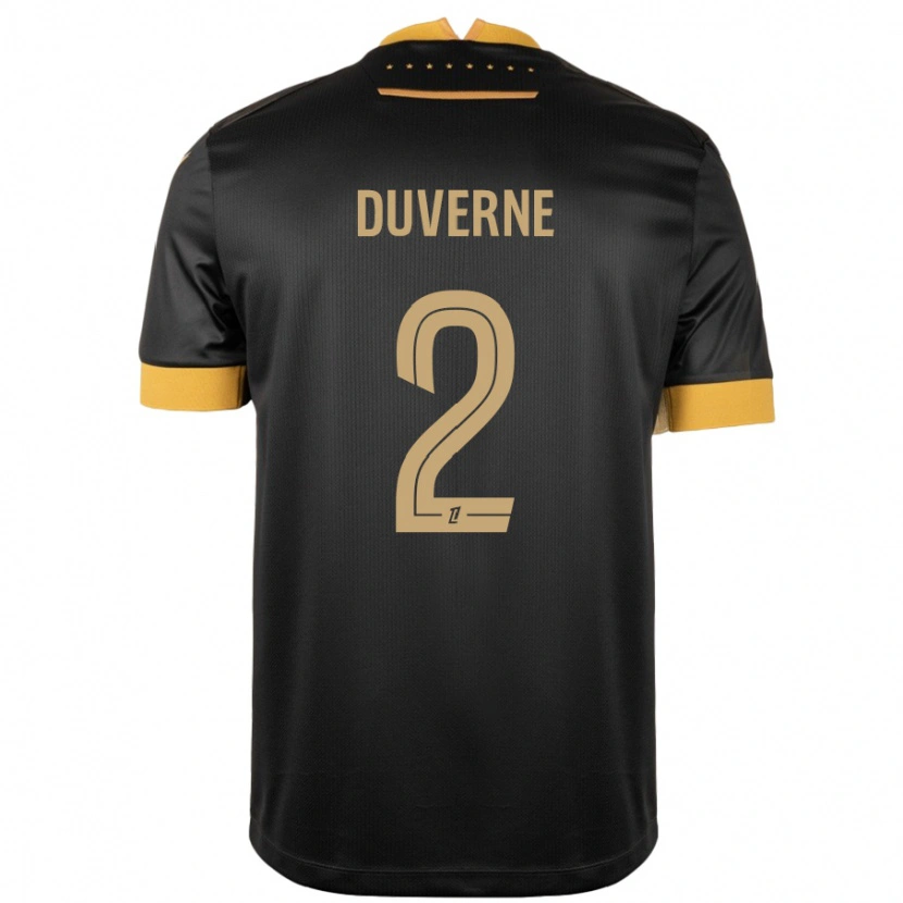 Danxen Mujer Camiseta Jean-Kévin Duverne #2 Negro Marrón 2ª Equipación 2024/25 La Camisa México