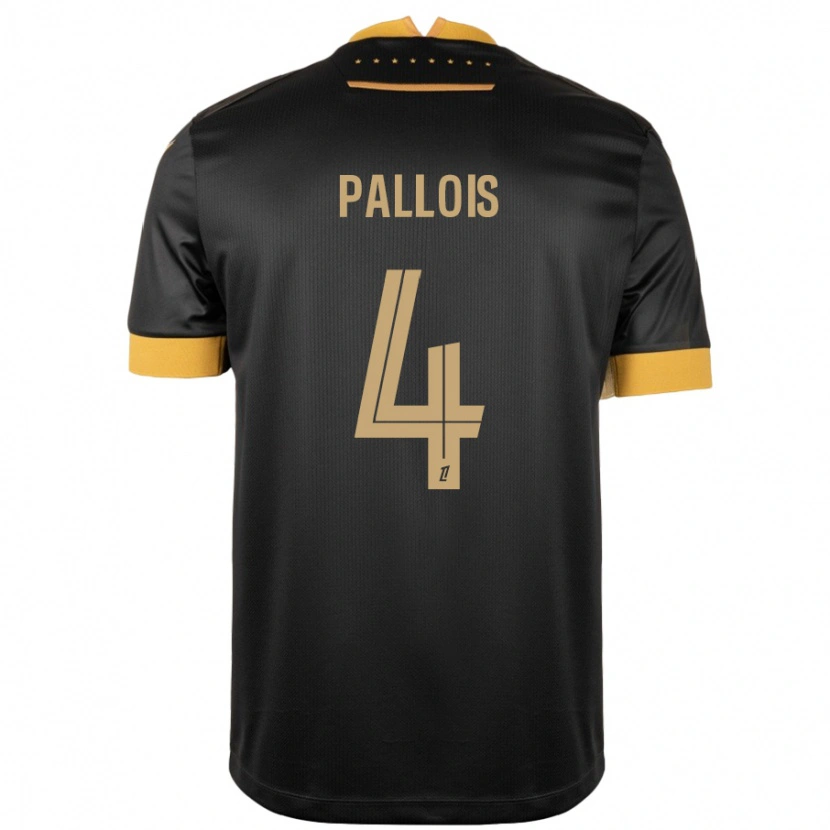 Danxen Mujer Camiseta Nicolas Pallois #4 Negro Marrón 2ª Equipación 2024/25 La Camisa México