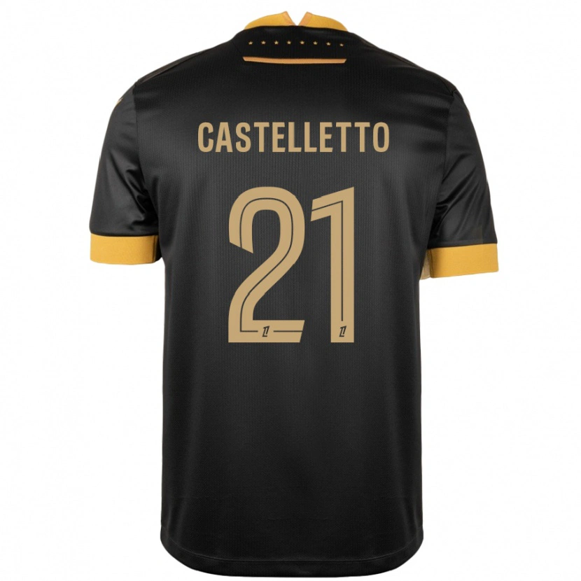 Danxen Mujer Camiseta Jean-Charles Castelletto #21 Negro Marrón 2ª Equipación 2024/25 La Camisa México