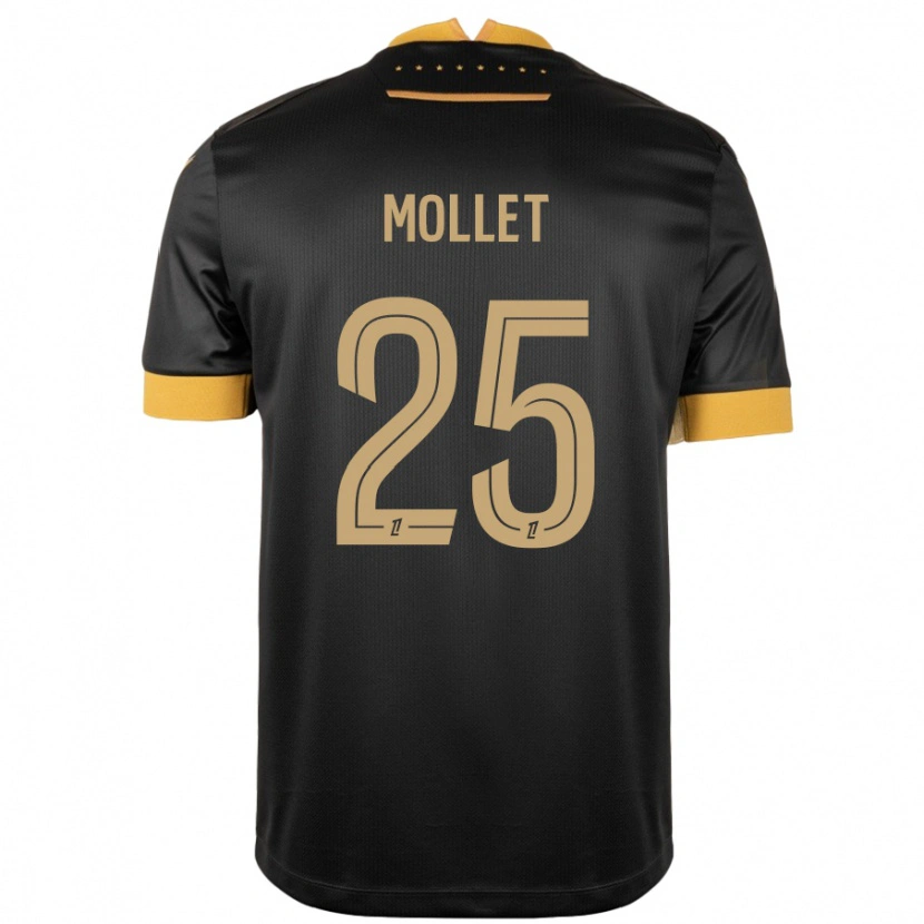 Danxen Mujer Camiseta Florent Mollet #25 Negro Marrón 2ª Equipación 2024/25 La Camisa México