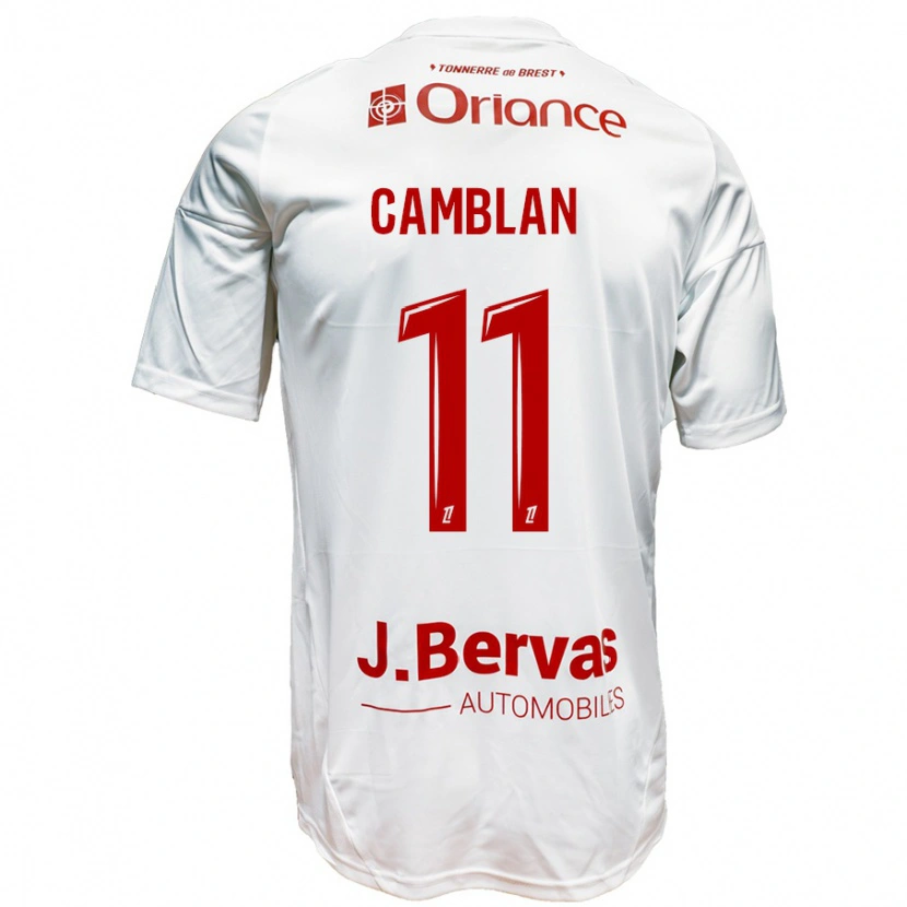 Danxen Mujer Camiseta Axel Camblan #11 Blanco Rojo 2ª Equipación 2024/25 La Camisa México