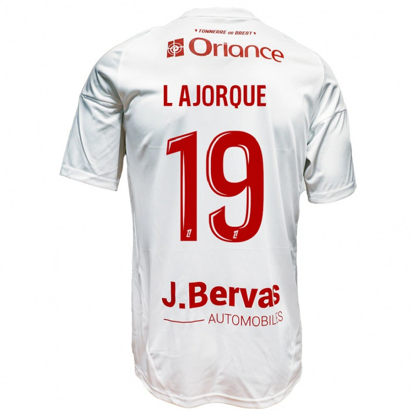 Danxen Mujer Camiseta Ludovic Ajorque #19 Blanco Rojo 2ª Equipación 2024/25 La Camisa México