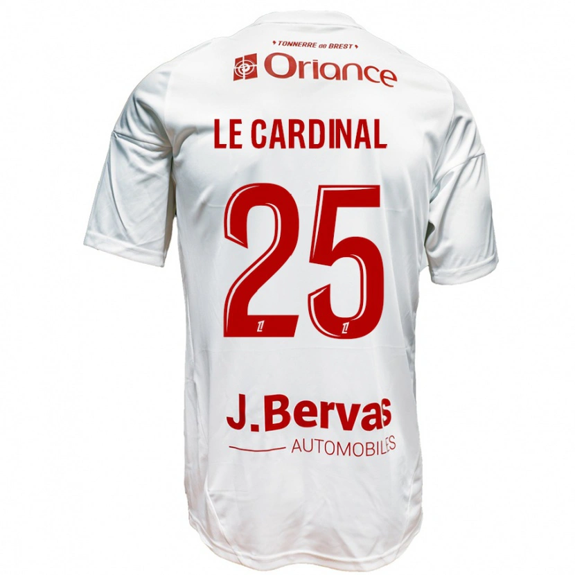 Danxen Mujer Camiseta Julien Le Cardinal #25 Blanco Rojo 2ª Equipación 2024/25 La Camisa México