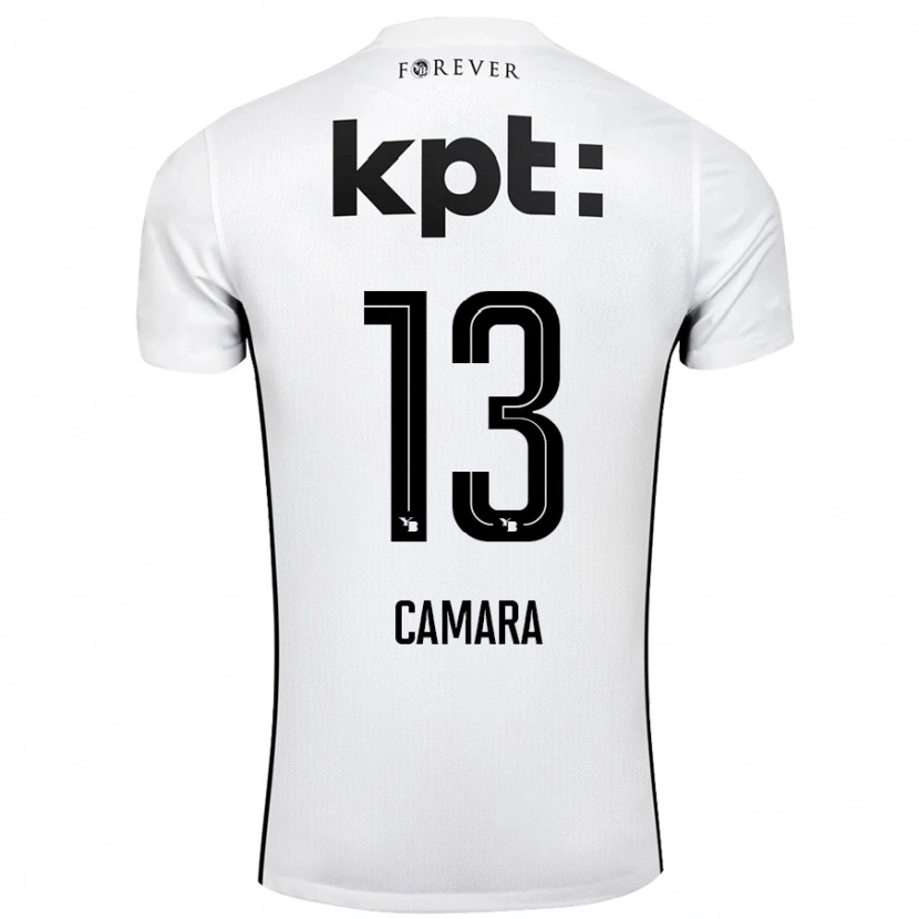 Danxen Mujer Camiseta Mohamed Camara #13 Blanco Negro 2ª Equipación 2024/25 La Camisa México