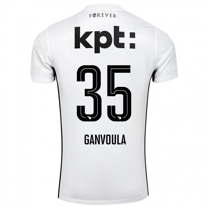 Danxen Mujer Camiseta Silvere Ganvoula #35 Blanco Negro 2ª Equipación 2024/25 La Camisa México