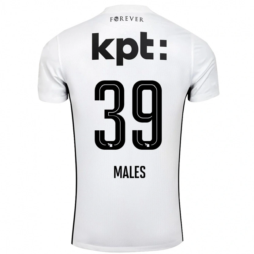 Danxen Mujer Camiseta Darian Males #39 Blanco Negro 2ª Equipación 2024/25 La Camisa México
